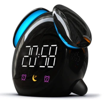 

Press Sensor Led Clock Light Colourful Night Light Chargeable 2000MAh Night Lamp Children Bedroom Deside Lamp Alarm Nightlight-B