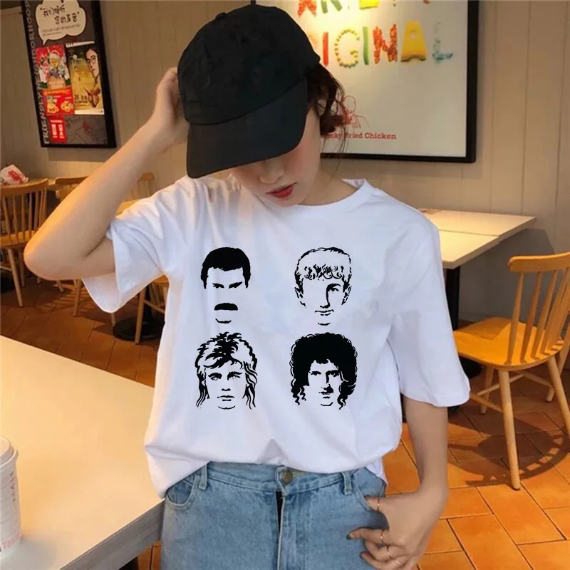 Freddie Mercury футболка The queen Band Rock Футболка женская хип-хоп Повседневная футболка Harajuku Женский Топ Футболка уличная одежда