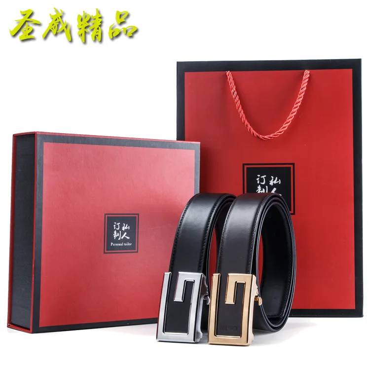 

2019 New Style Fashion Korean-style MEN'S Leather Belt Full-grain Leather Business Buckle Leather Belt