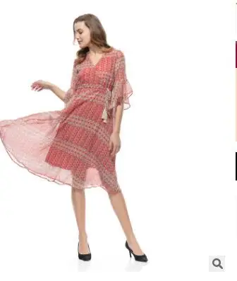 New Fashion Sexy V-collar Chiffon Dresses for Women in Spring and Summer