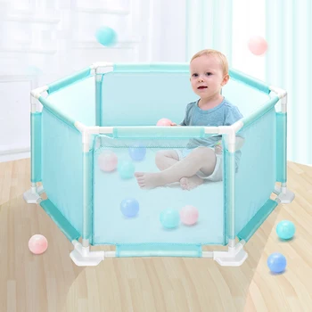 

Hexagon children's game fence Safe crawling and learning step detachable and washable ocean ball pool set Baby toys