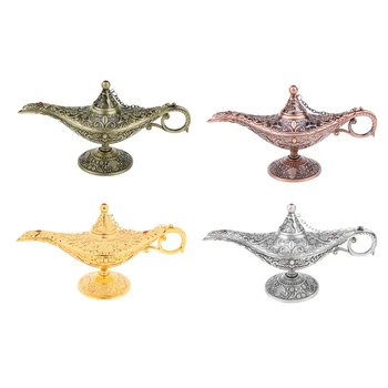 

Collectable Antique Aladdin Lamp Stand Magic Genie Light Wishing Pot Decoration Gift