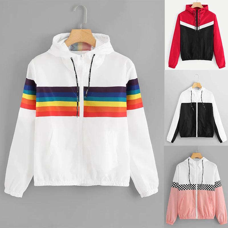 

2020 Summer Causal windbreaker Women's Hooded Jackets Women Jackets Coats Zipper Lightweight Jackets BombeMujer Chaquetar