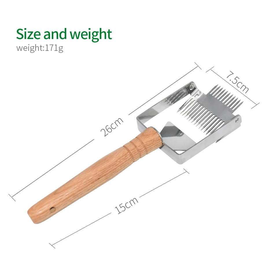 Пчелиный улей разворачивающая вилка из нержавеющей стали Скребок Лопата 2 в 1 медовая расческа двойные иглы пчеловодства инструменты для пчеловода