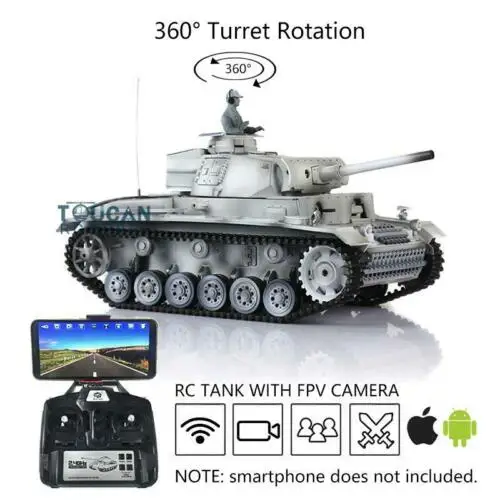 2 4G 1/16 Henglong FPV 6 0 Panzer III L Р/У танки 3848 360 башни Сталь редуктор TH16128-SMT2 | Игрушки и хобби