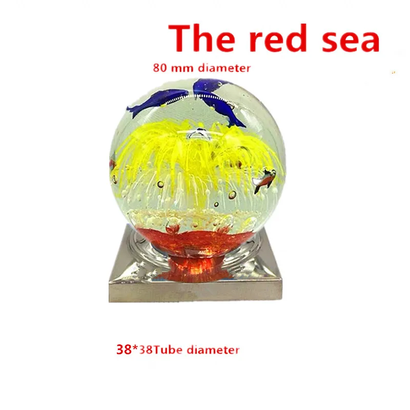 38X38 The red sea 304 квадратное сиденье из нержавеющей стали, хрустальный шар, соединительный шар, лестничные перила, уличное ограждение, украшение интерьера - Цвет: 38X38 The red sea