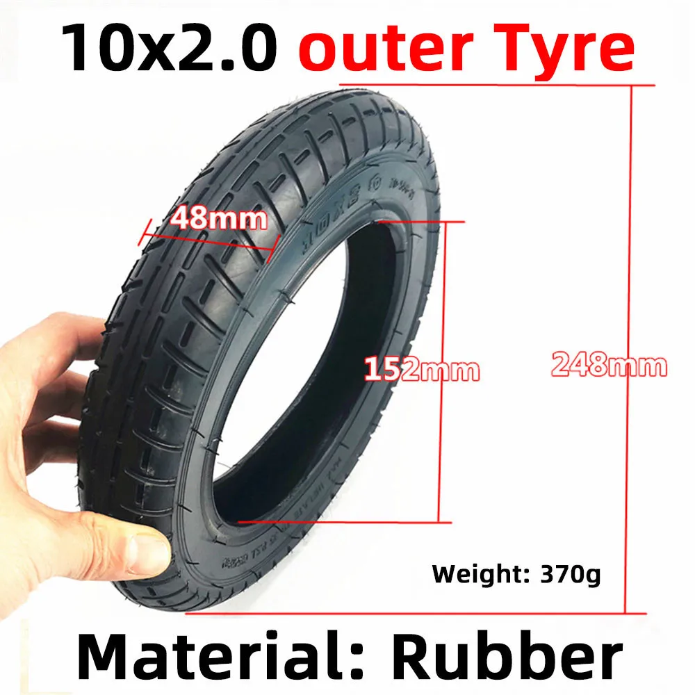 10 inches outer Tyre and Inner Tube 10X2/2.125 with bent Valvefor electric Gas Scooter & Electric Scooter or Tricycle Bike Kids
