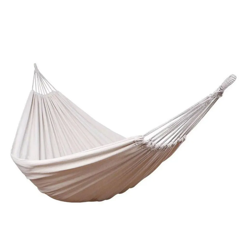 

Dropshipping Double Hammock Outdoor Rollover Prevention Camping Canvas Fabric Hammock Hanging Swing Bed for Patio Travel Hiking