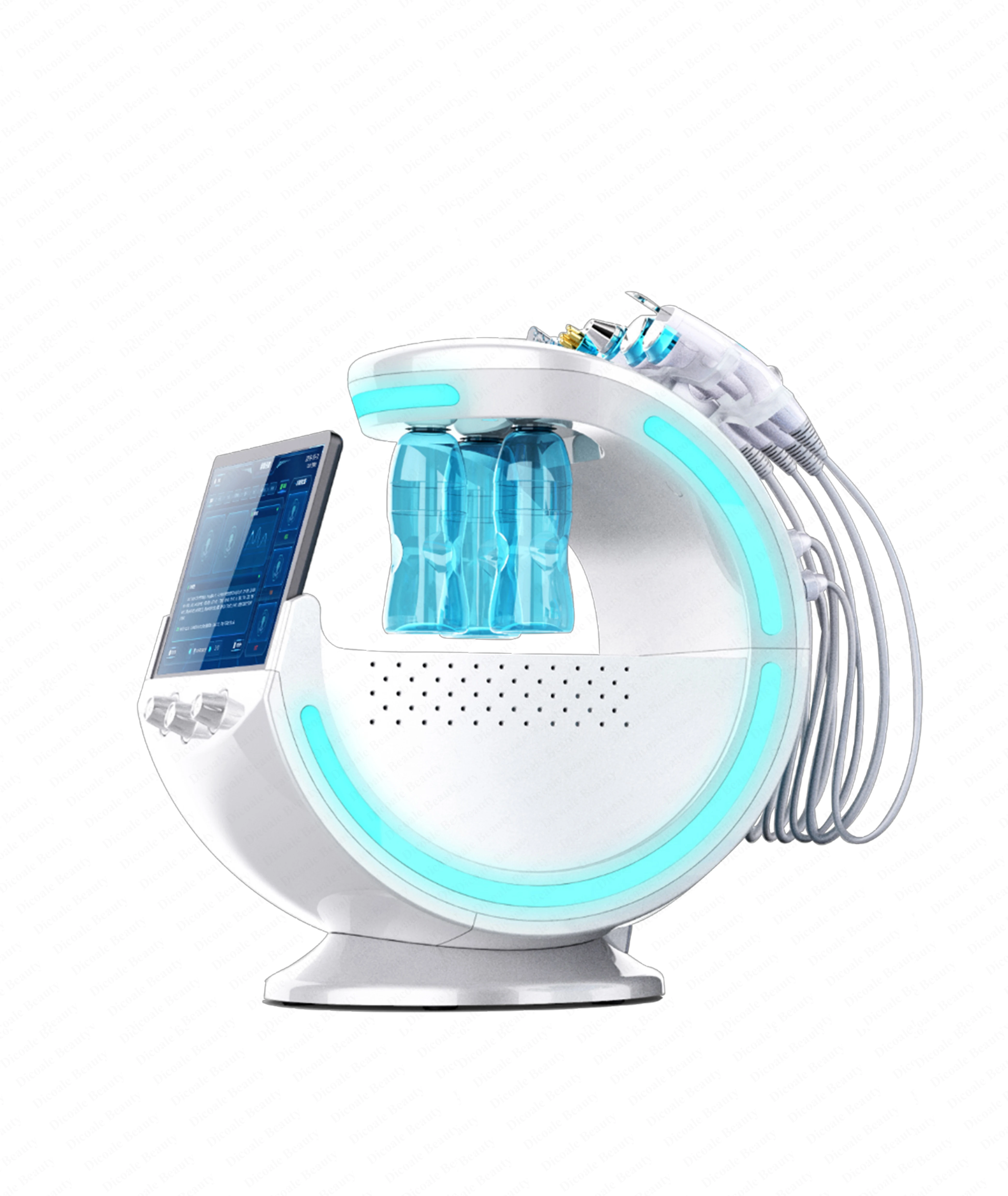7 in 1 Trending Ice Blue 다기능 하이드로 Dermabrasion 아쿠아 필 기계 피부 분석기