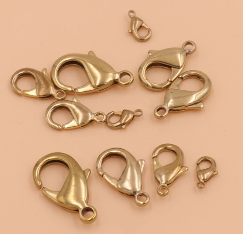 Овальная латунная застежка-карабин длиной 10-27 мм зажим-клипса кольцо-застежка