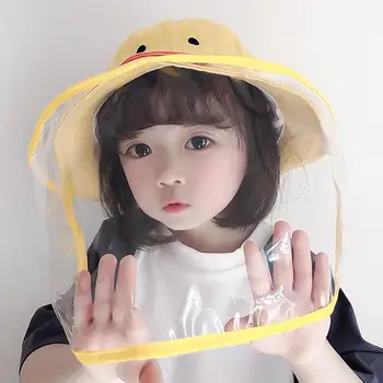

Kids Anti-UV Dustproof Face Shield Cover Wide Brim Sun Cap Ourdoor Fisherman Hat Anti-droplet Cotton protection
