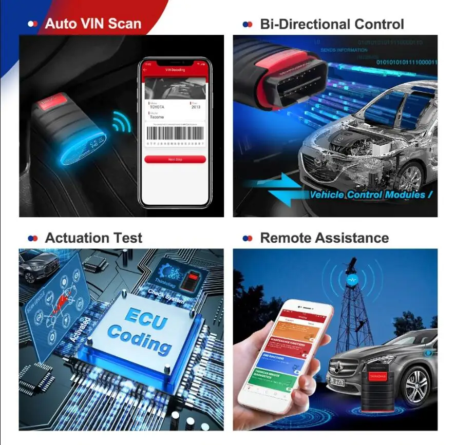 Thinkcar ThinkDiag OBD2 автомобильный сканер для считывания кода 16 видов функций сброса