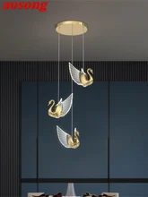 

AOSONG Nordic Pendant Light Creative Swan Chandelier Hanging Lamp Modern Fixtures for Living Dining Room