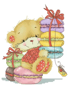 G Gold Collection Counted Cross Stitch Kit Cross stitch RS cotton with cross stitch Little Bear for Makaron