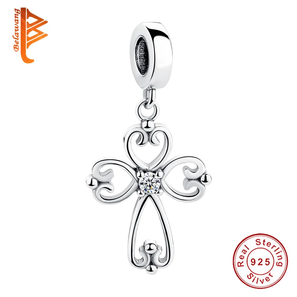 

Wholesale Unique Heart Pattern 925 Sterling Silver Crystal Pendant Beads Fit Original Pandora Charm Bracelet DIY Jewelry Making