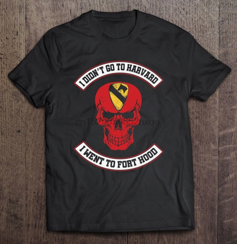 

I Didn t Go To Harvard I Went To Fort Hood 1st Cavalry Division Red Skull Front Version Women t-shirt
