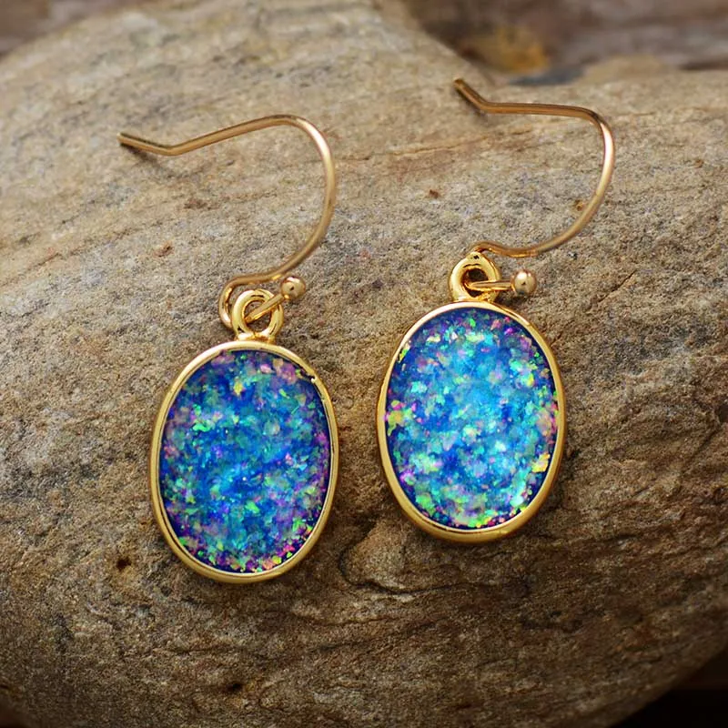 Latest Bling Women Earrings High End Charming Opal Dangle Earring Elegant Jewelry Bijoux