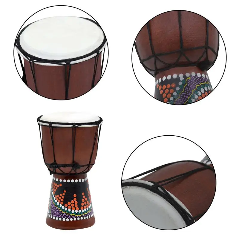 1 шт. 4 дюймов Профессиональный Африканский Djembe барабан Bongo дерево хороший звук музыкальный инструмент