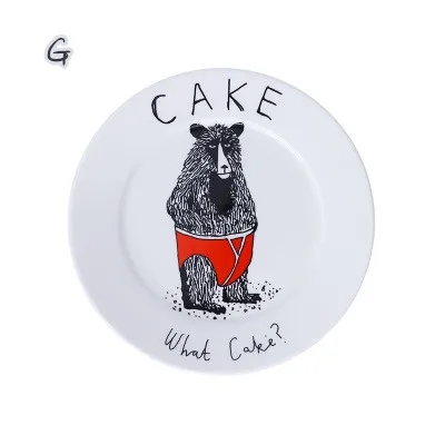 High quality Nordic cutlery cartoon breakfast cake snack dish creative western dish steak dish plate