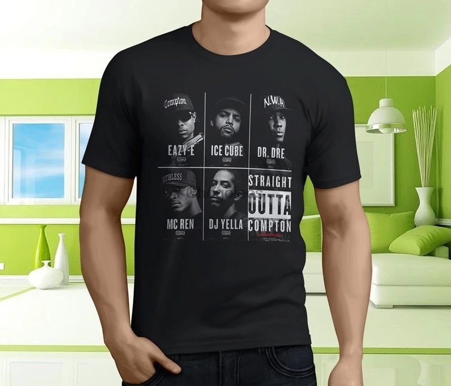 Подробная информация о New Cool N.W.A. Мужская черная футболка в стиле хип-хоп Rap NWA Dr |