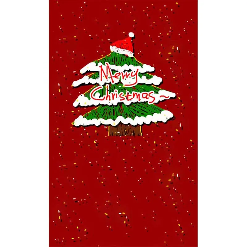 5x7FT Merry Christmas Abstract Green Tree Red Hat Colorful Polka Dot Custom Photo Studio Backdrop Background Vinyl 220cm x 150cm |