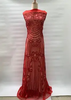 

Embroidered Net Fabric with beads With super Quality Sat-12.4109 African Tulle Lace Fabric For party Dress