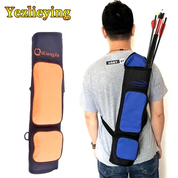 

Hunting Archery Arrow Quiver Bag Arrows Holder 55cm in Black 3 Point Harness Canvas Bag Compound bow accessories