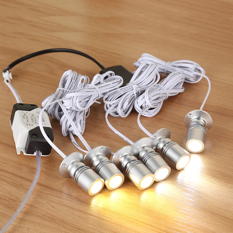 

Led Spotlight Wine Cabinet Light Kitchen 4/6/8/12w Puck Lighting Kit touch switch EU Plug for jewelry showcase spot lights