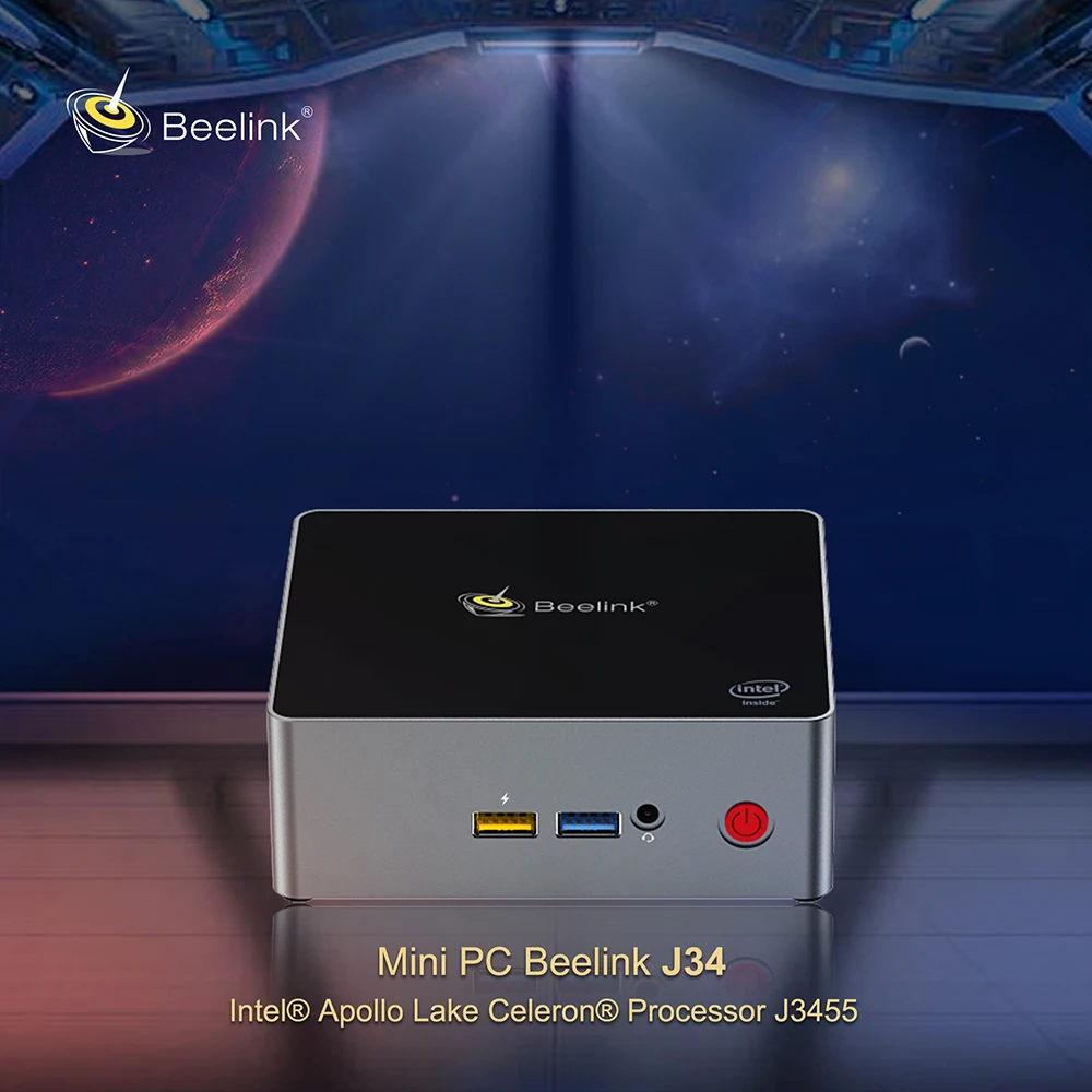 Мини-ПК Beelink J34 8GB 512GB Apollo Lake Celeron J3455 HD graphics 500 2,4 GHz+ 5,8 GHz WiFi 1000Mbps BT4.0 Tv Box