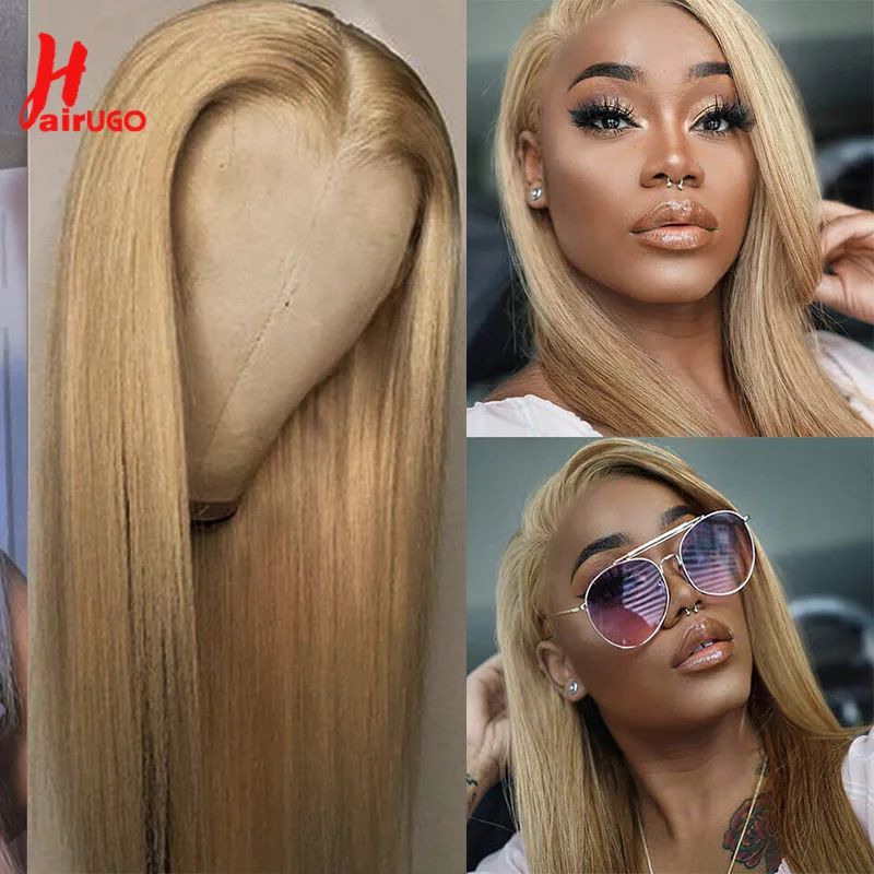 #27 Honey Blonde 13x4 Lace Front Wigs Human Hair Straight 4x4 Lace Closure Wigs Remy Straight Human Hair Wigs For Women HairUGo