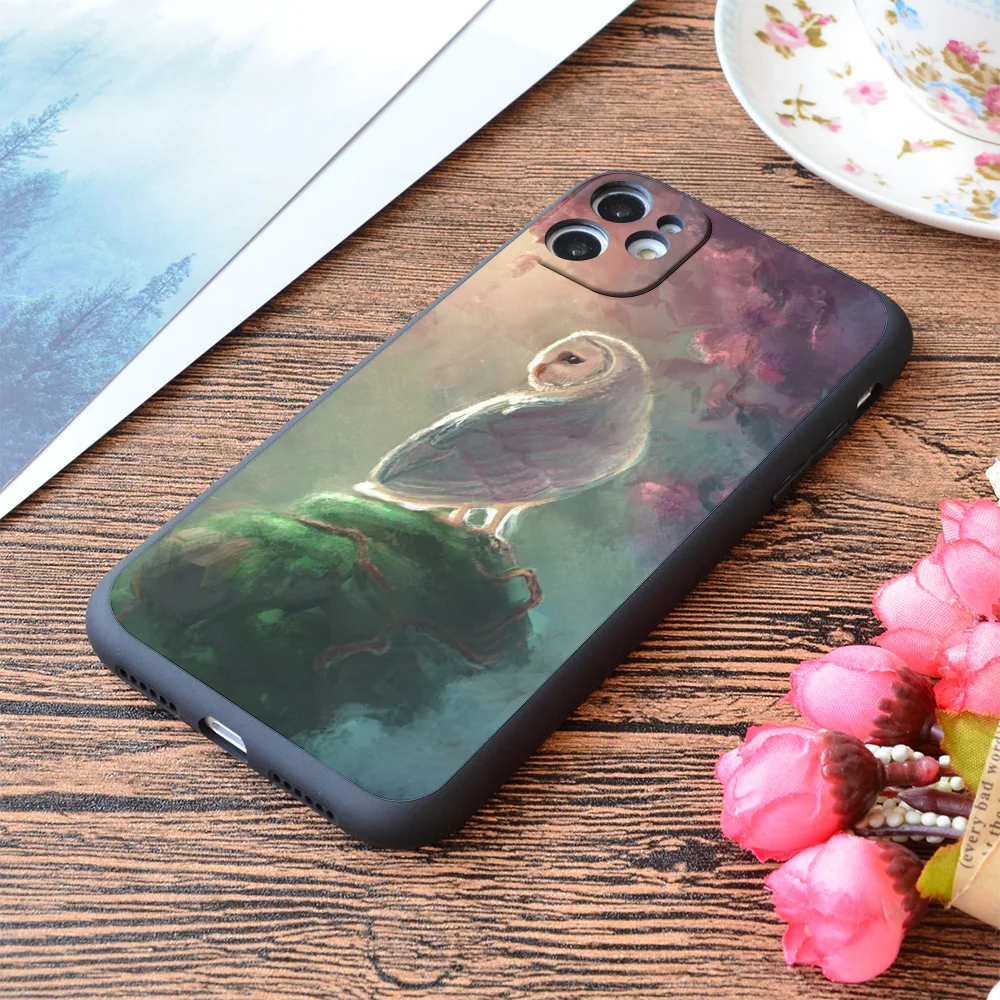 

For iPhone Barn Owl Print Soft Matt Apple iPhone Case