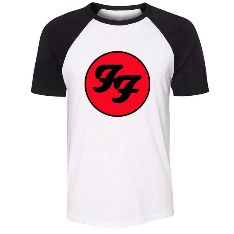 

iDzn Unisex Summer T-shirt Foo Fighters Hard Rock And Roll Band Pattern Design Raglan Short Sleeve Men T shirt sports Tee Tops