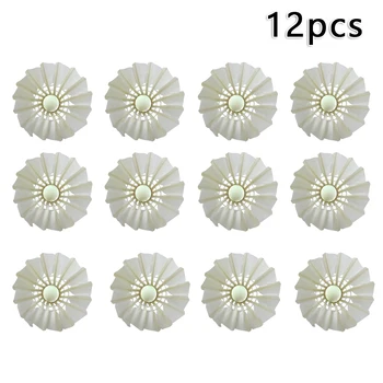

12PCS 6.5cm Portable White Goose Feather Badminton Flight Stable Badminton Casual Games Sport Training