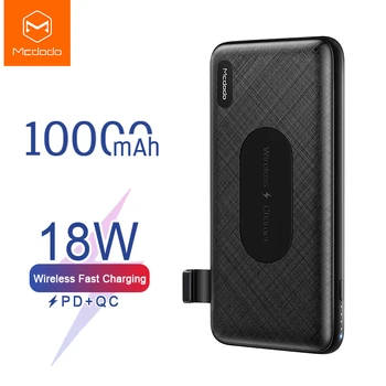 

Mcdodo 10000mAh Qi Wireless Charger Power Bank for iPhone Samsung Huawei USB C PD 18W Quick Charge 3.0 Portable External Battery