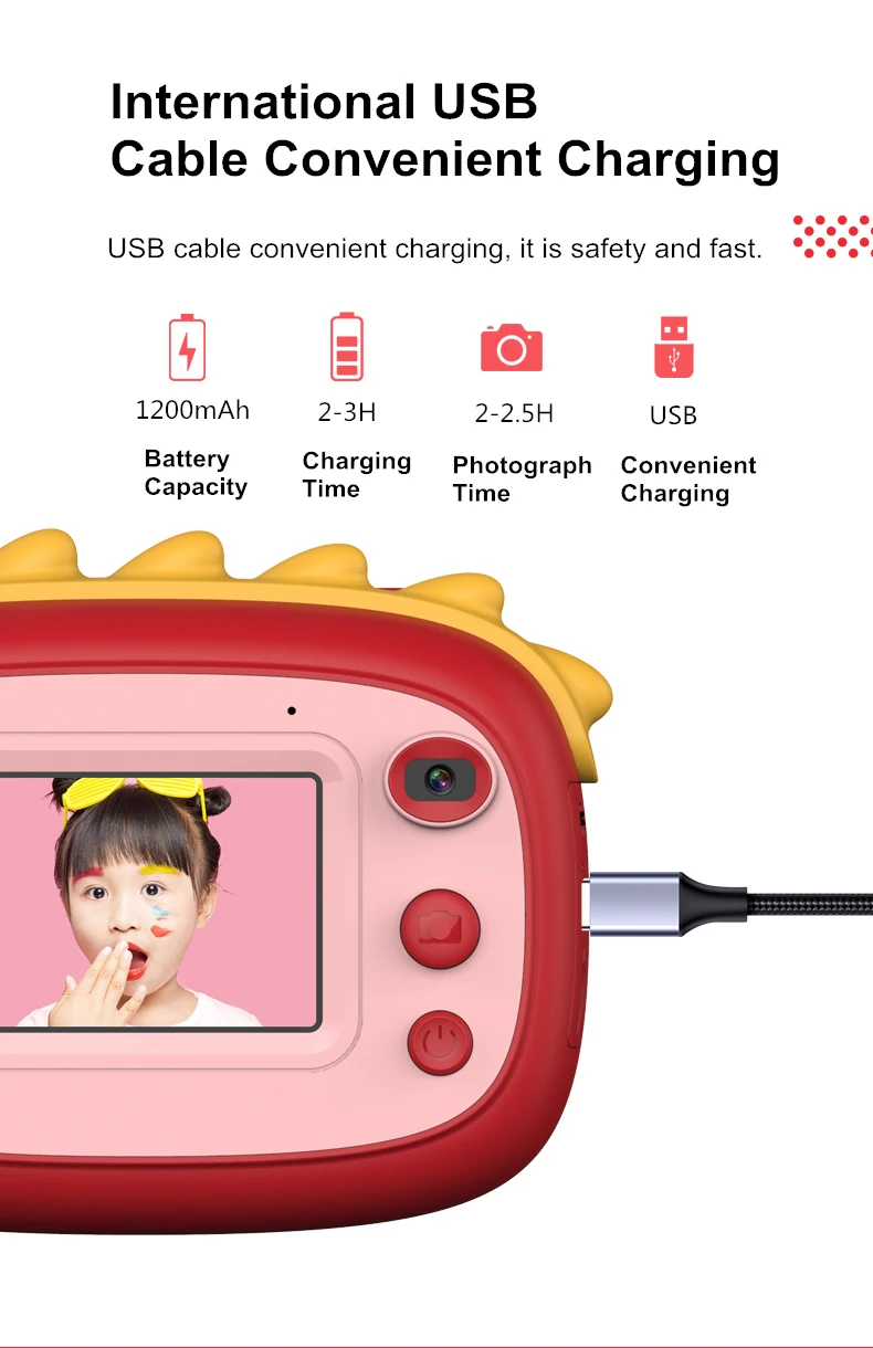 Children Camera Instant Print Camera For Kids 1080P HD Camera