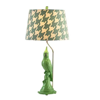

Mediterranean Sea Yellow/Green Parrot Resin Table Lamp for Foyer Bed Room Study 76cm Resin Europen Desk Reading Lamp 1951
