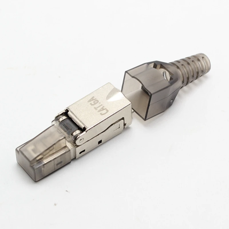 Супер шесть видов без давления экранированная кристальная головка Cat6A экранированная гигабитная позолоченная кристальная головка