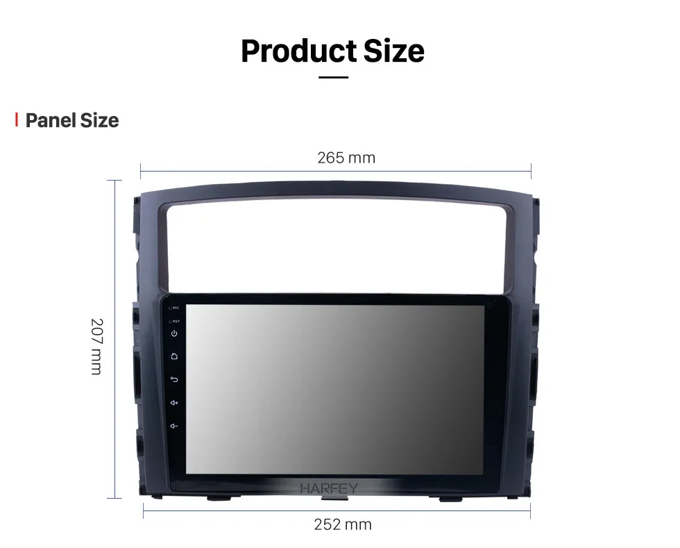 Perfect Harfey head unit 9 inch Android 9.0 2Din Car Radio For Mitsubishi PAJERO V97/V93 2006-2013 Multimedia Player GPS navigation WIFI 13