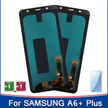 

2PCS Adjustable Brightness For Samsung Galaxy A6+ A605 SM-A605F Super Amoled High Quality LCD Touch Screen Digitizer Parts