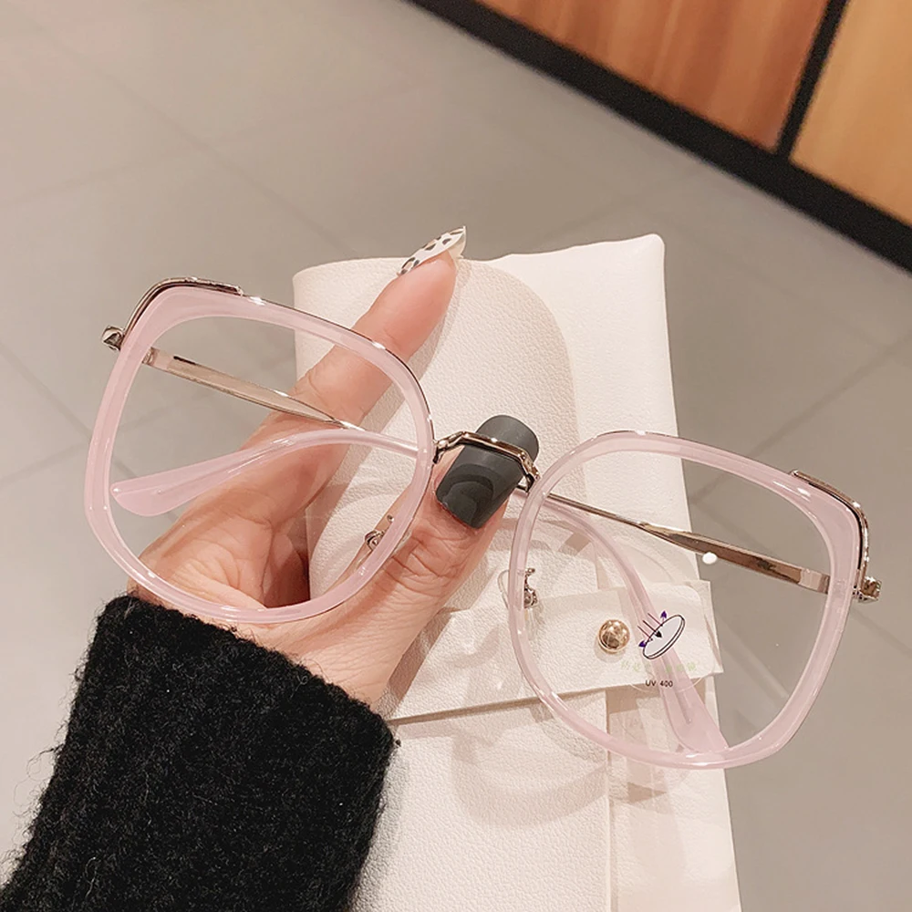 blue filter glasses Men Women Anti-blue Light Glasses Frame Vintage Large Square Eyeglasses Blocking Blue-ray Oversized Spectacles Frames A65397 best blue light blocking glasses