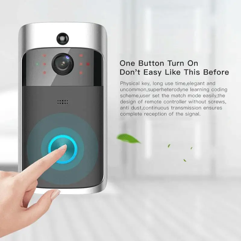 Беспроводной WiFi дверной звонок умный видео телефон дверь визуальное кольцо домофон безопасная камера