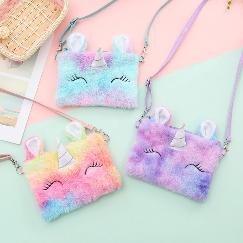 Bolso de hombro con dibujos de unicornios para mujer, monedero pequeño, bandolera cuadrada para teléfono, bolso multicolor