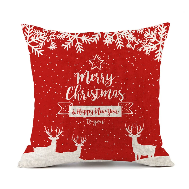 

Merry Christmas Cartoon Pillow Case for Home Decoration Sofa Pillowcase Cotton linen Cushion Covers