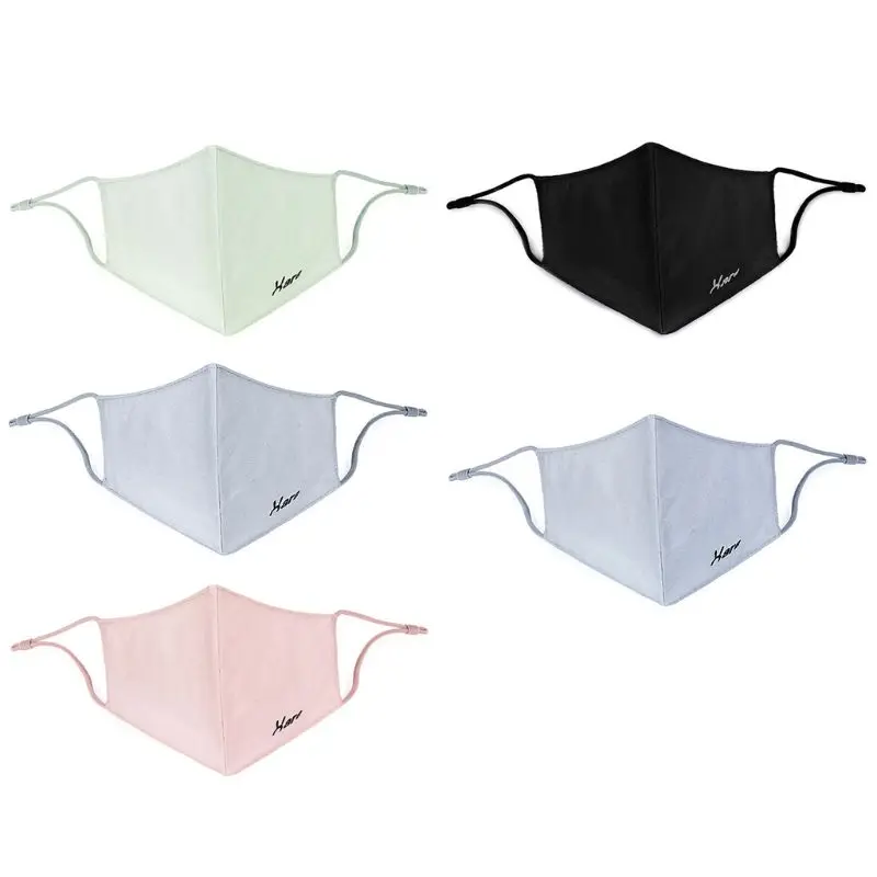 

Women Men Reusable Cotton Anti Dust Half Face Mouth Mask Letters Print Adjustable Mouth-muffle Windproof Respirator Candy Color