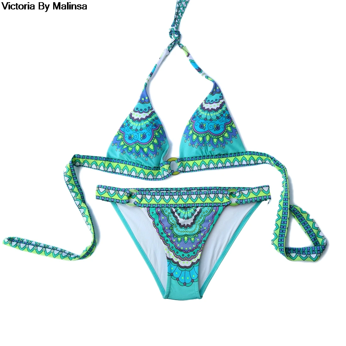 Costume Da Bagno Bikini Con Stampa Bikini Da Donna Costume Da Bagno Vintage Costume Da Bagno Femminile Costumi Da Bagno Sexy Design Blu Segreto