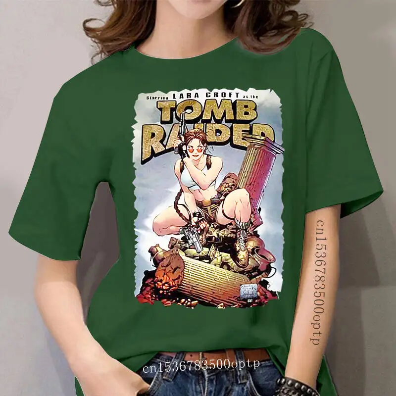 Rare Top Cow Comic Tomb Raider Lara Croft T Shirt Vintage Size S - 3XL Casual Short Sleeve Tshirt Novelty | Женская одежда