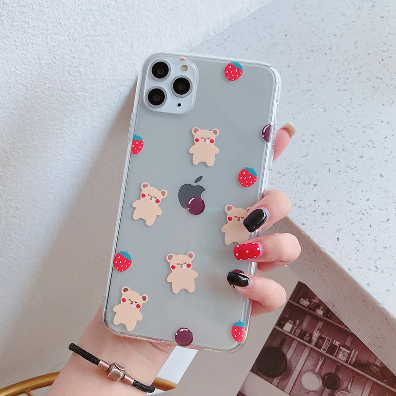 Чехлы для телефонов с милым мультяшным медведем для iPhone 11Pro Max 6 6s 7 8 Plus 11 X Xs Max Xr высококачественный прозрачный мягкий чехол Fundas Capa