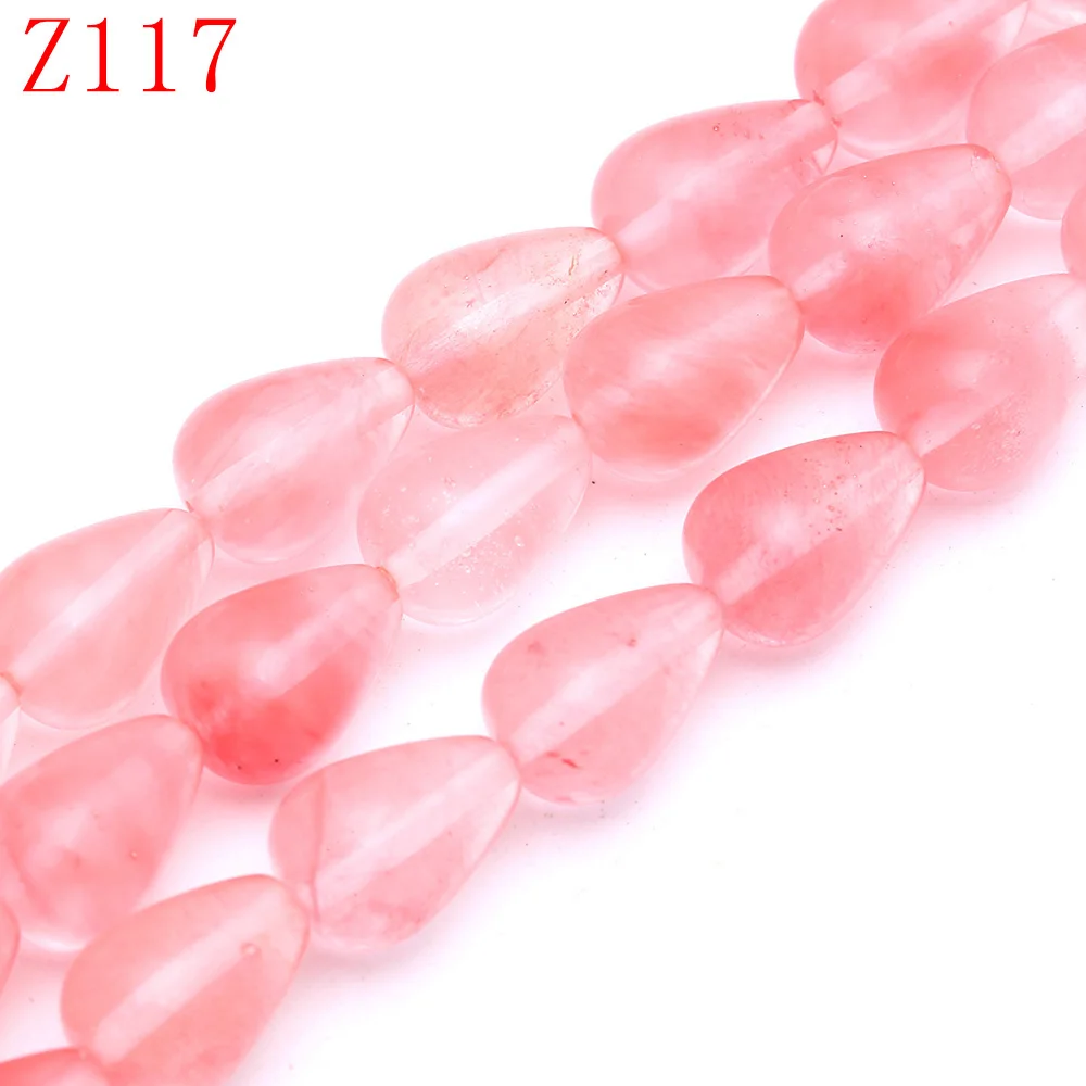 Cherry quartz Yumten груша бусины их халцедона 10 мм* 14 мм Природный Оникс розовый кварц яшма радуга бусины ручной работы ювелирные изделия ожерелье Браслеты - Цвет: Cherry quartz