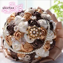 Шелковые розы Кристалл Блестящий Свадебный букет Великолепные Свадебные цветы Свадебные букеты Искусственные свадебные букет SPH240