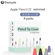 8 шт силиконовый сменный наконечник, чехол, защитный чехол для Apple Pencil, 1-й 2-й сенсорный стилус, чехол, черный, красный